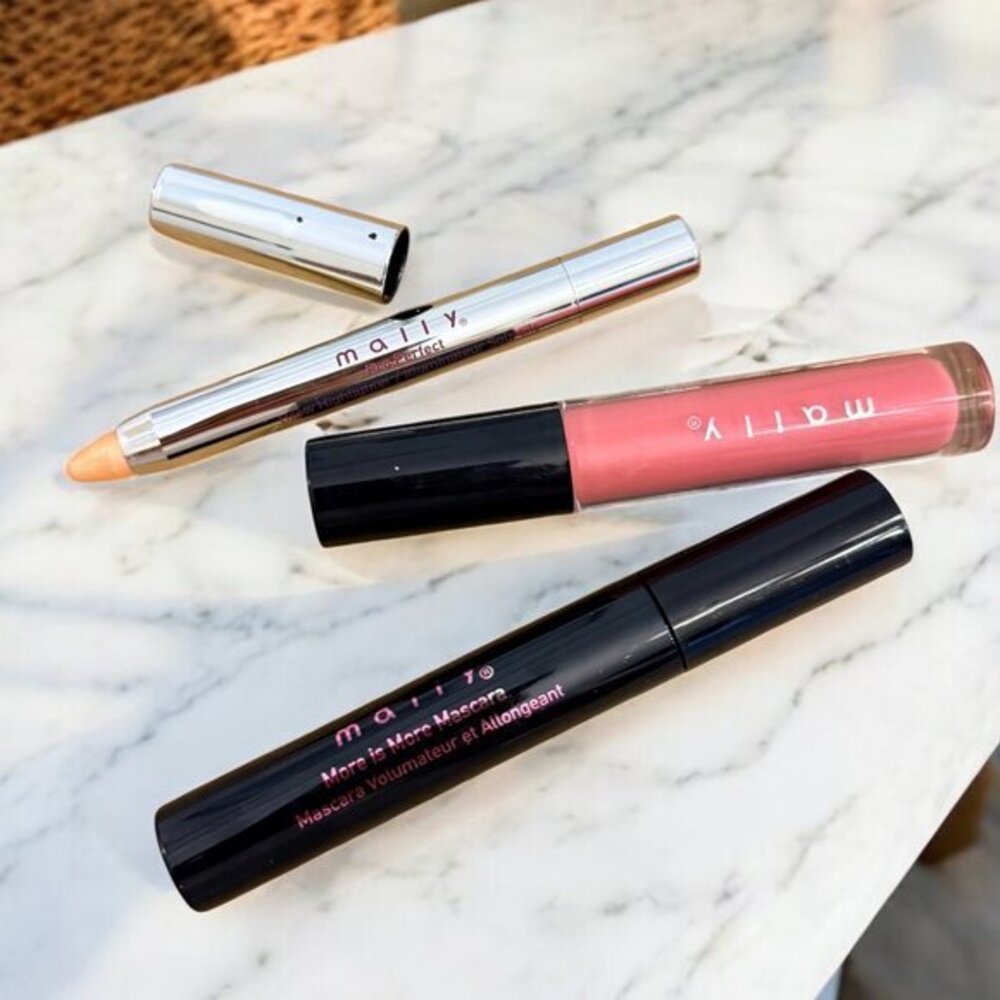 Mally Beauty Makeup Bundle X3 Shadow Stick Mascara Lip Gloss
